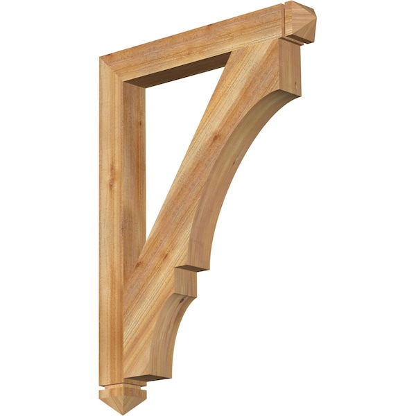 Ekena Millwork Balboa Arts & Crafts Rough Sawn Bracket, Western Red Cedar, 4"W x 32"D x 44"H BKT04X32X44BOA03RWR - main